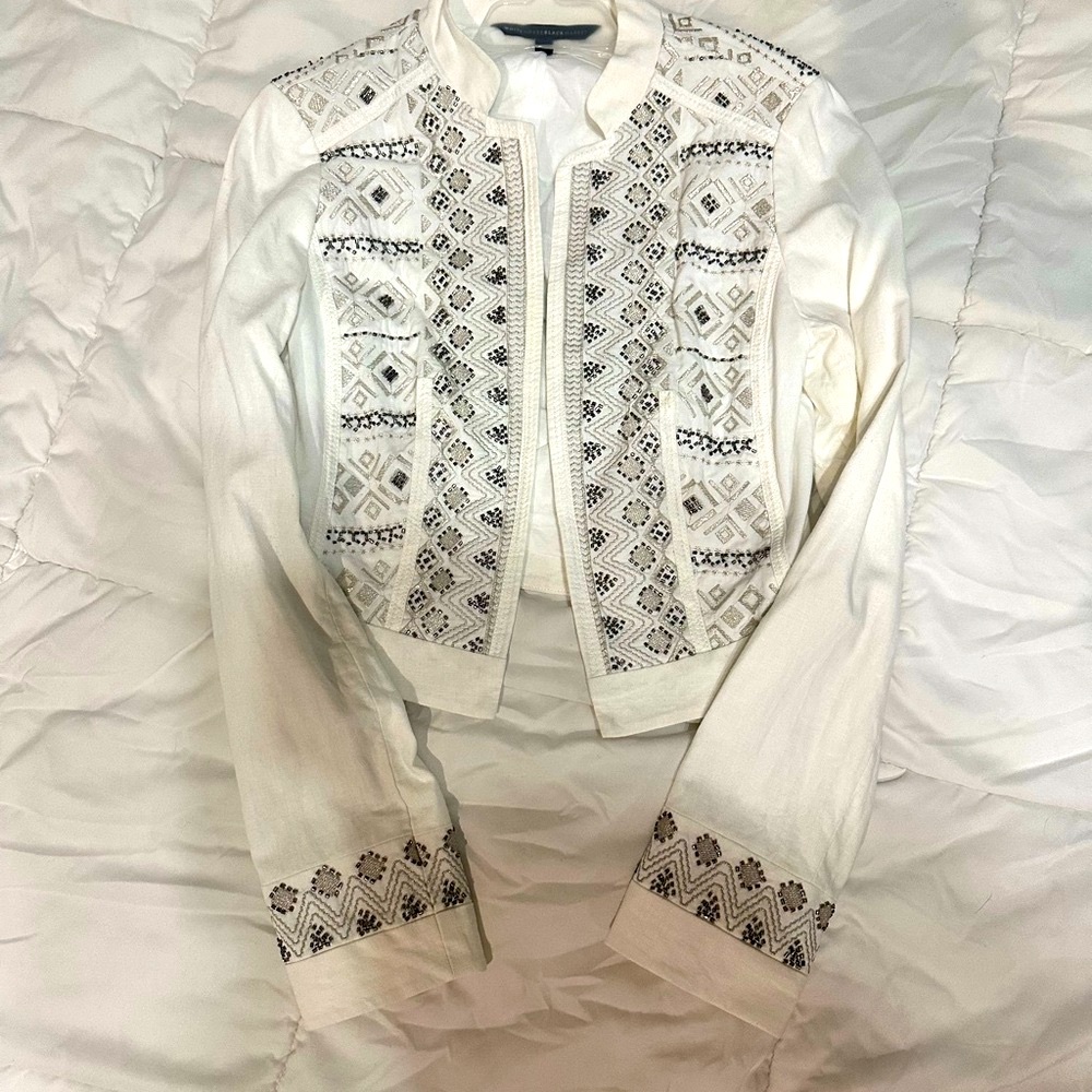 VINTAGE WHBM Embroidered White Jacket